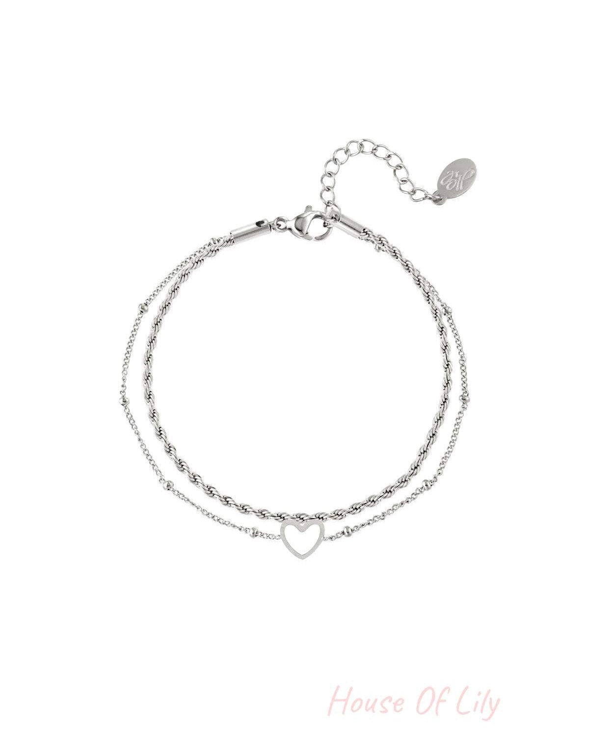 multi-layered stainless steel bracelet 