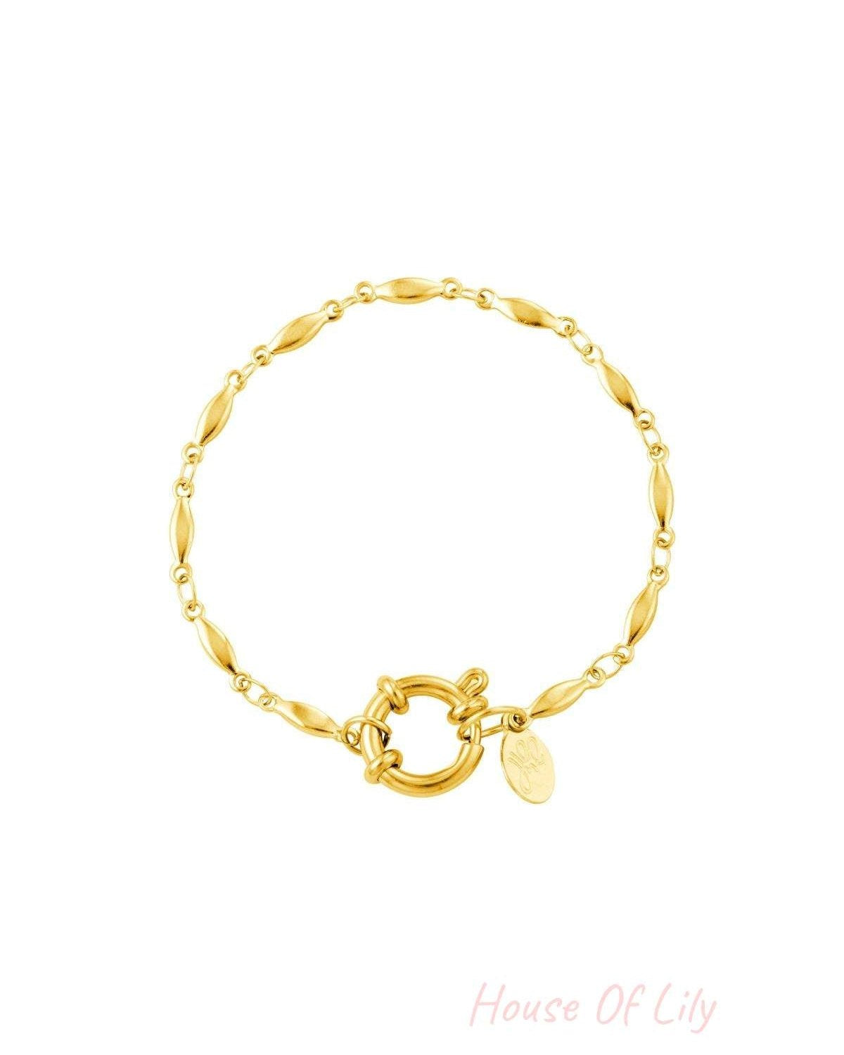 Bracelet oval chain Gold Color Stainless Steel