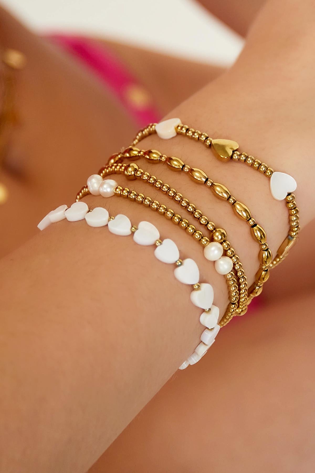 Heart bracelet - Beach collection White Gold Color Sea Shells