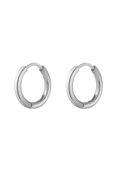 Creoles simple XS Silver Color Stainless Steel