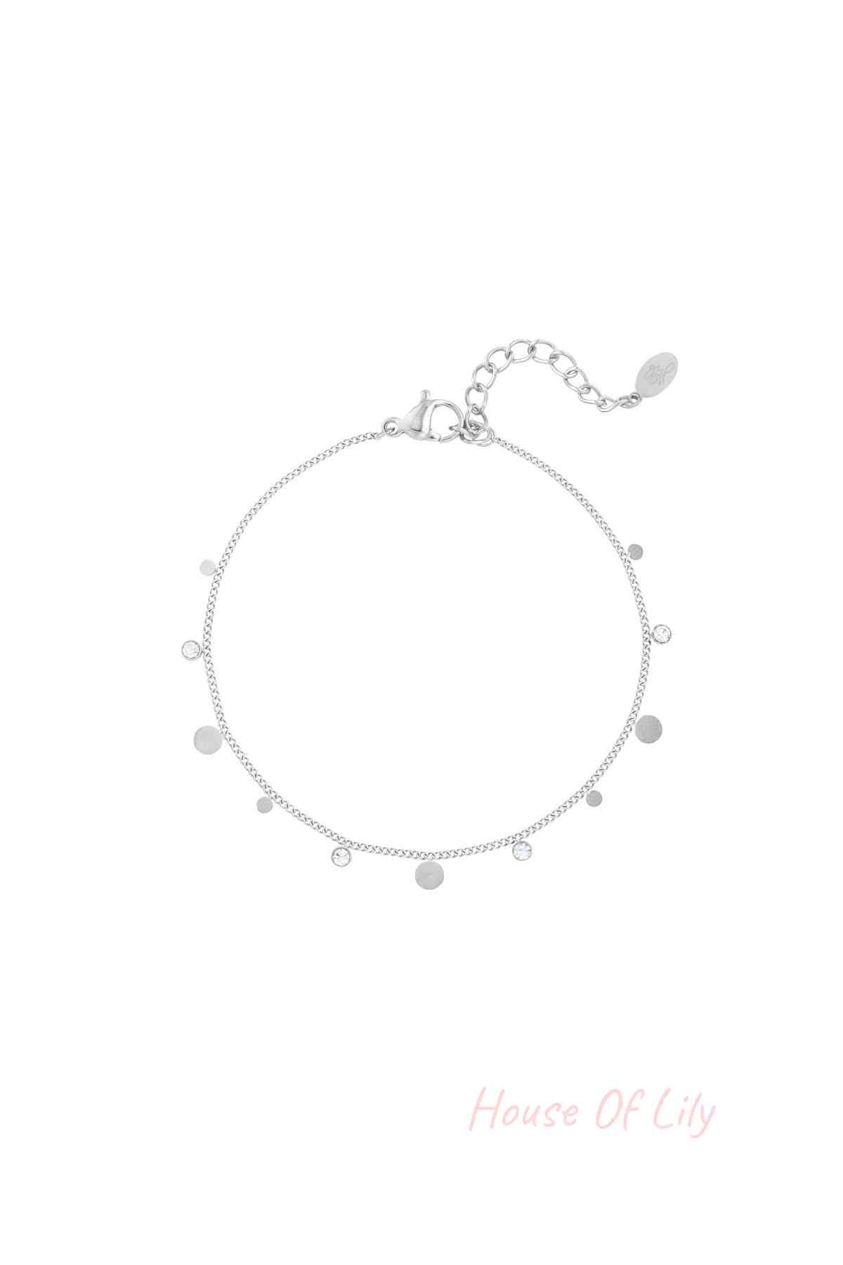 Bracelet simple with rhinestone details Gold Color Stainless Steel