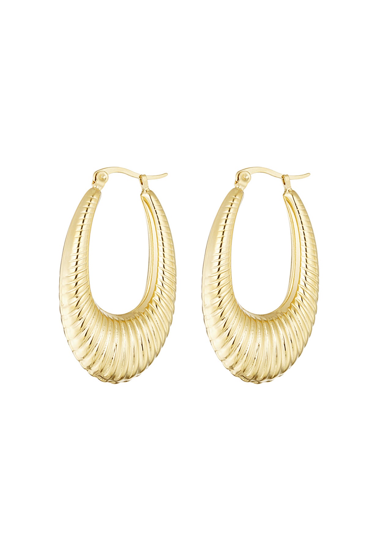 stainless steel geometric oval earrings