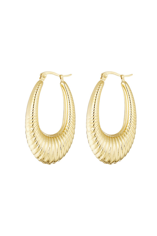stainless steel geometric oval earrings