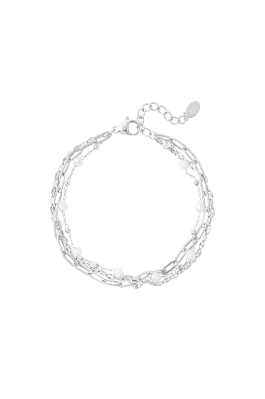 Bracelet three layers of colored details Gold color Stainless Steel