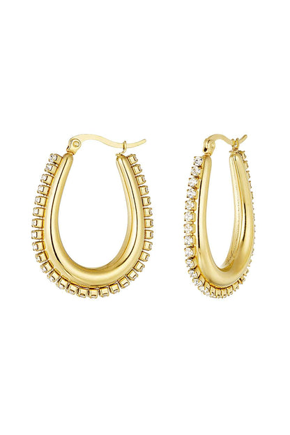 drop shaped earrings with stones