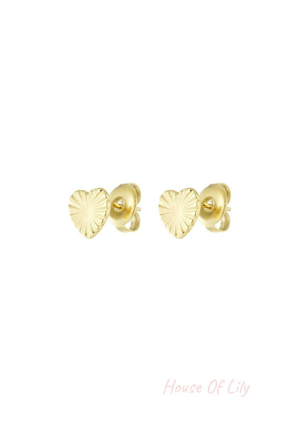 heart shaped earrings with pattern