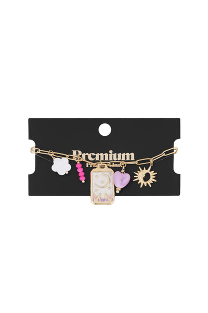 charm bracelet tiny moon
