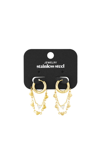 earrings chain of hearts