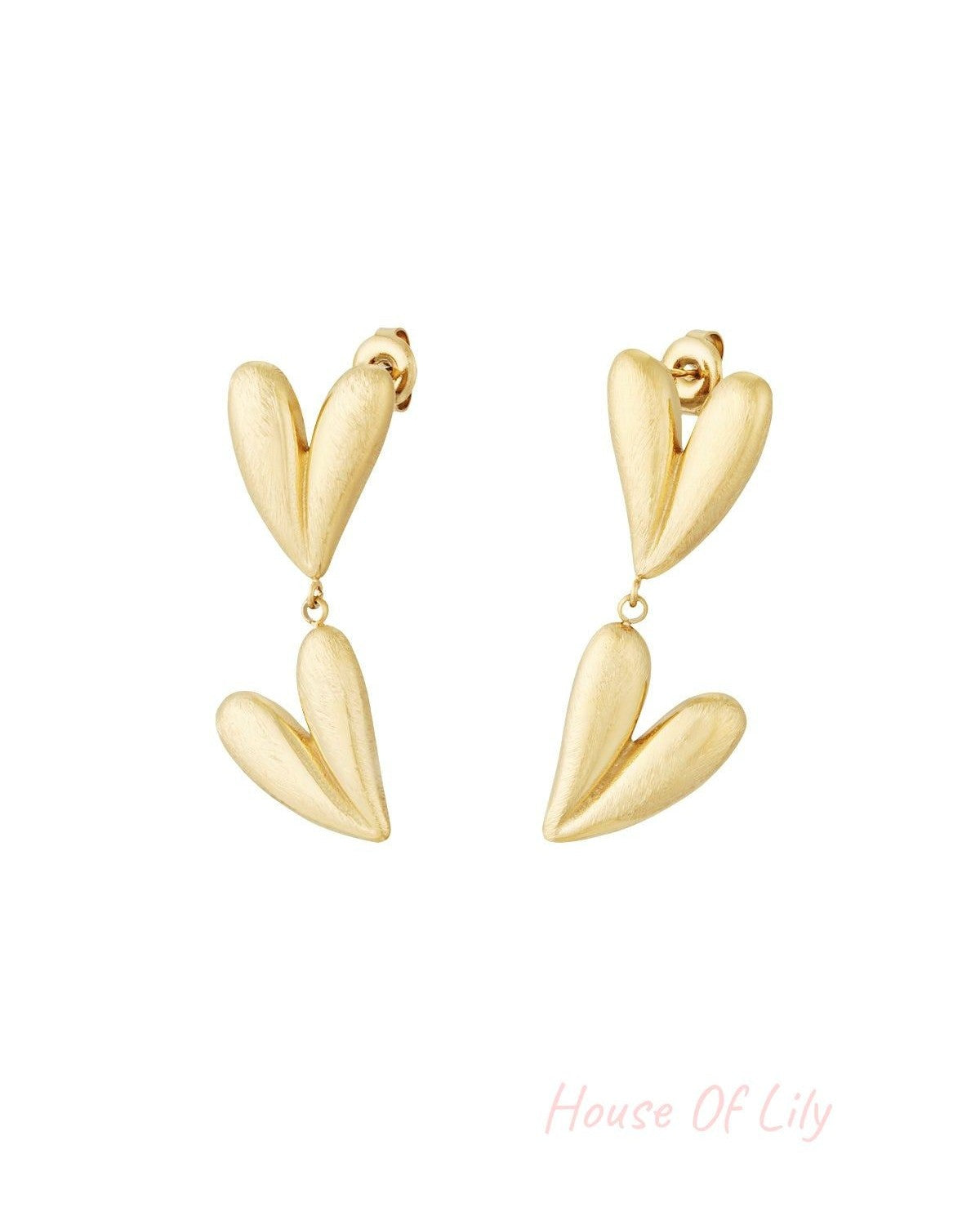 double heart earrings