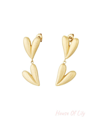double heart earrings