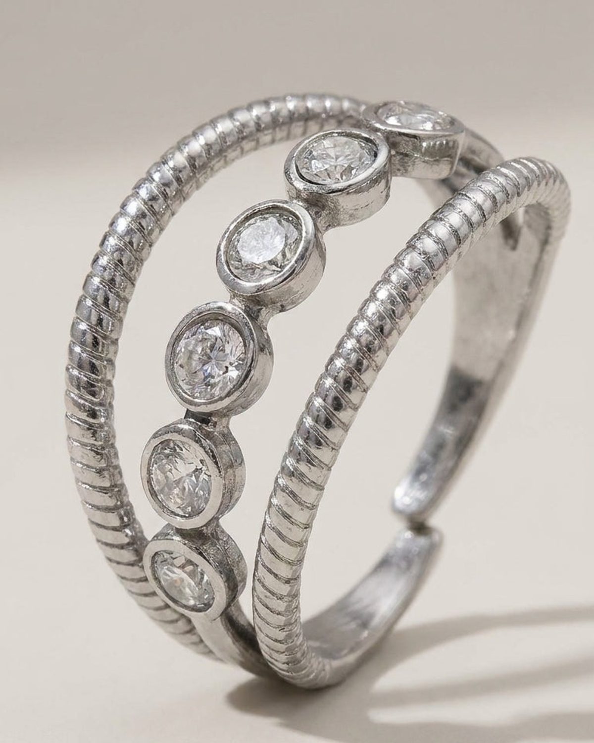 Rhinestone Circle Ring