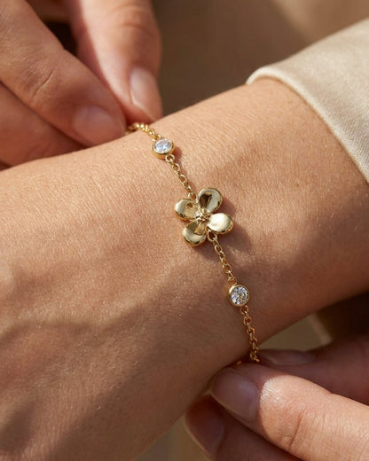Floral Zircon Bracelet