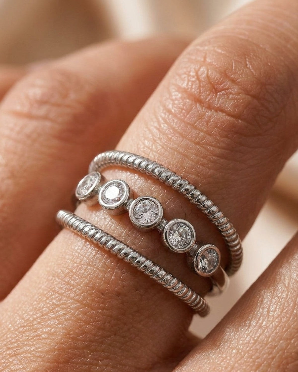 Rhinestone Circle Ring