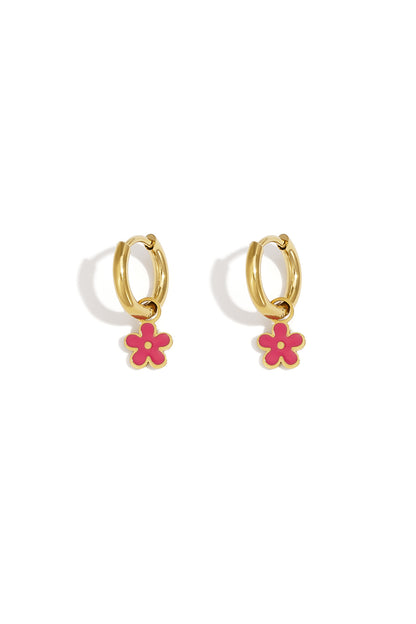 Stainless Steel Colorful Flower Earrings Stainless Steel