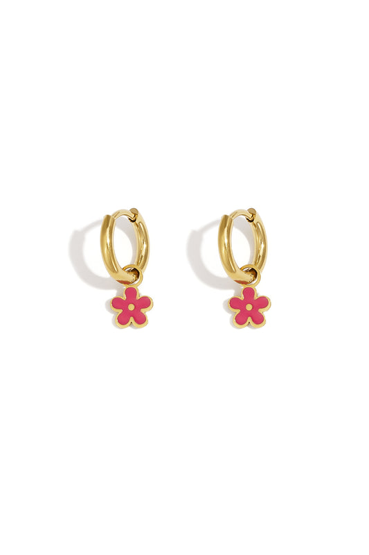 Stainless Steel Colorful Flower Earrings Stainless Steel