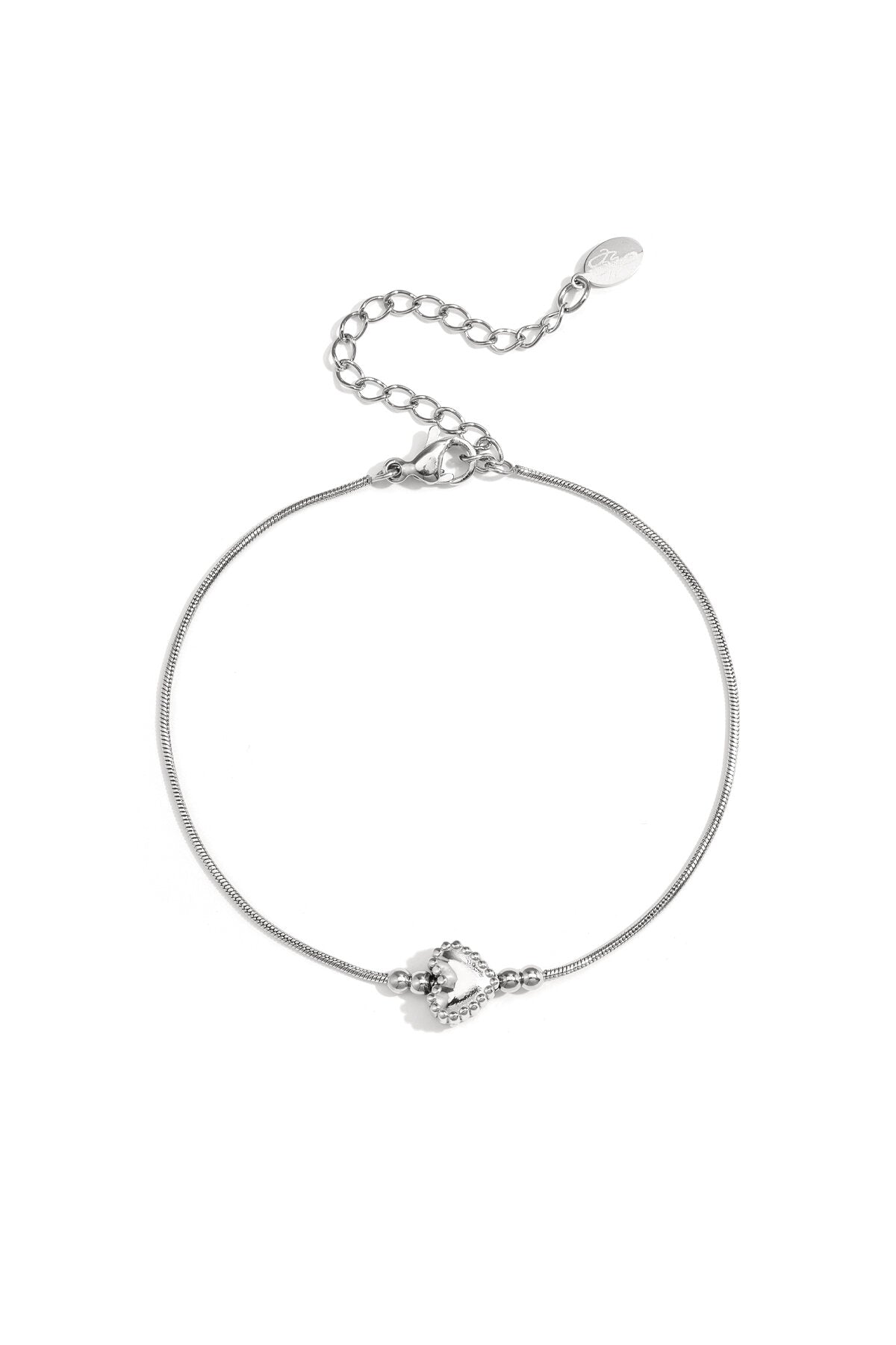 Minimalist bracelet with decorated heart