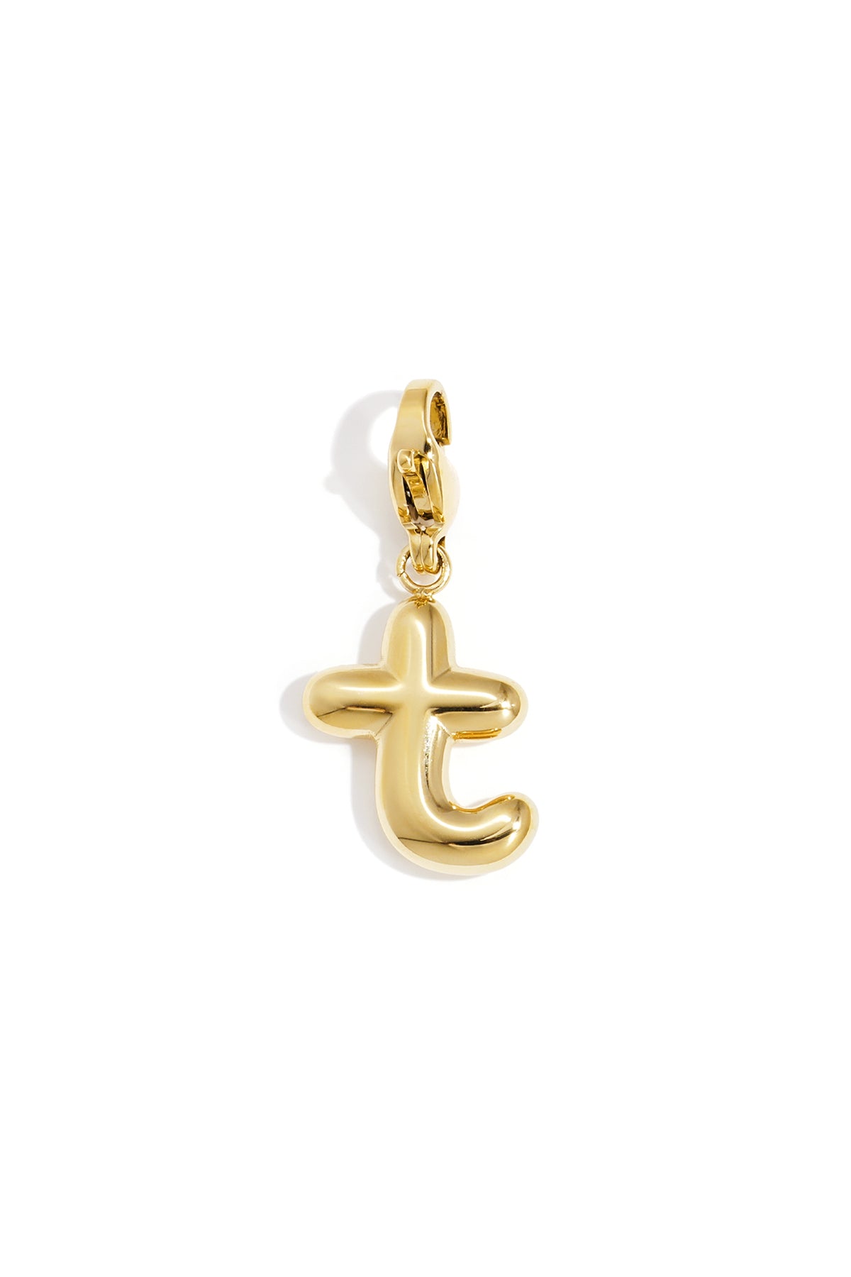 Single gold tone letter U alphabet charm with lobster clasp