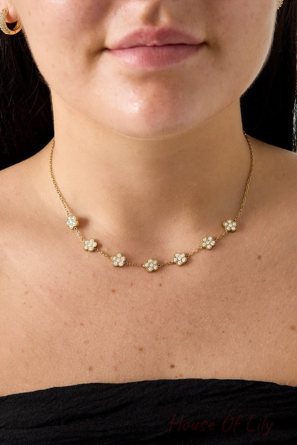 Elegant Flower Zircon Pendant Necklace for Women