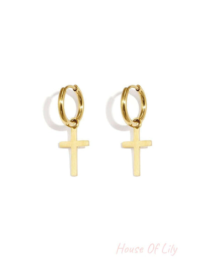 Stylish Cross Drop Earrings for Everyday Wear