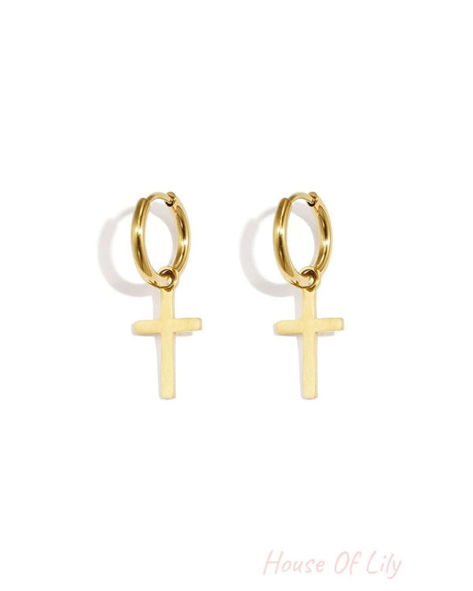 Stylish Cross Drop Earrings for Everyday Wear