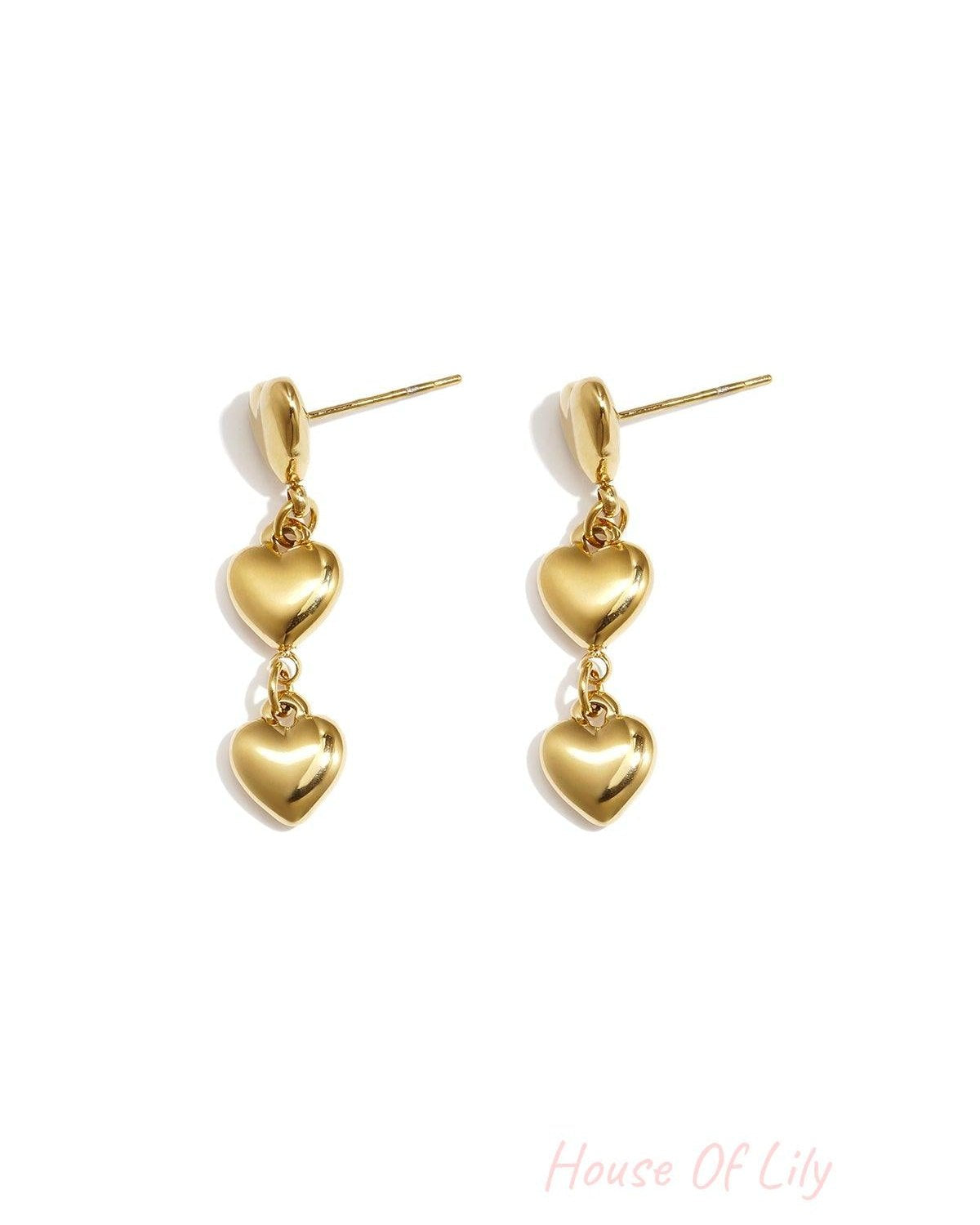 Elegant Heart Dangle Earrings - Timeless Style