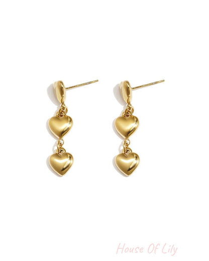 Elegant Heart Dangle Earrings - Timeless Style