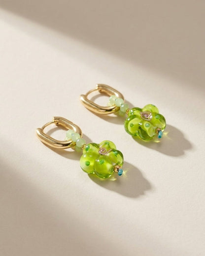 Crystal Flower Drop Earrings