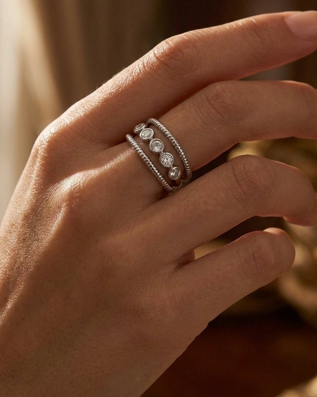 Rhinestone Circle Ring