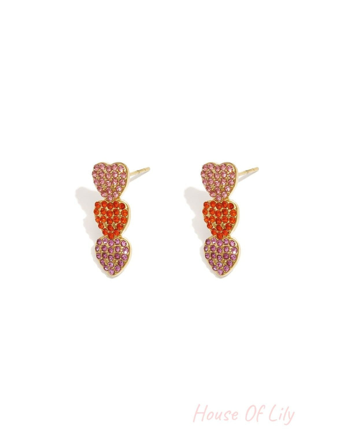 Elegant Heart-Shaped Drop Earrings for Spring/Summer