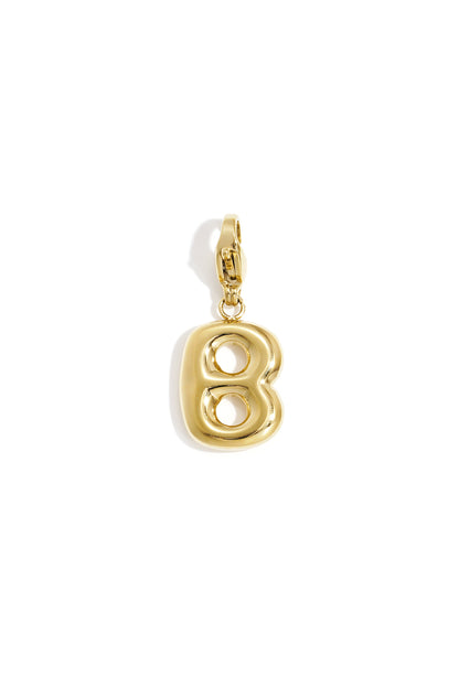 Single gold tone letter B alphabet charm with lobster clasp