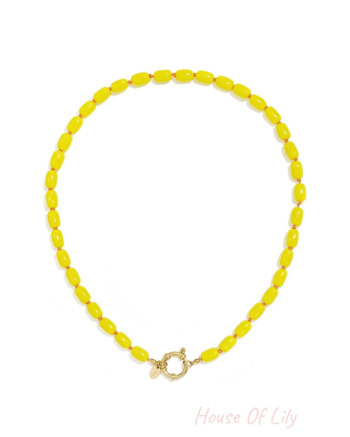 Stainless Steel Beaded Necklaces Solid Color Simple Daily Simple Series Women's jewelry
