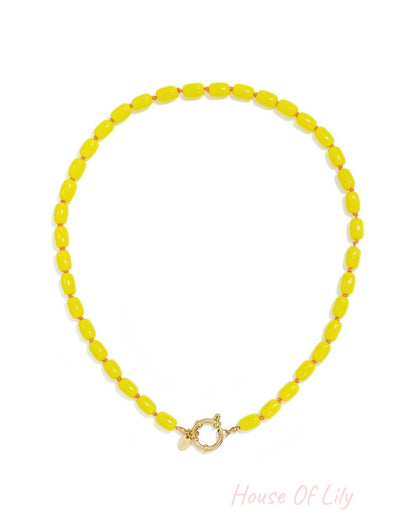 Stainless Steel Beaded Necklaces Solid Color Simple Daily Simple Series Women's jewelry