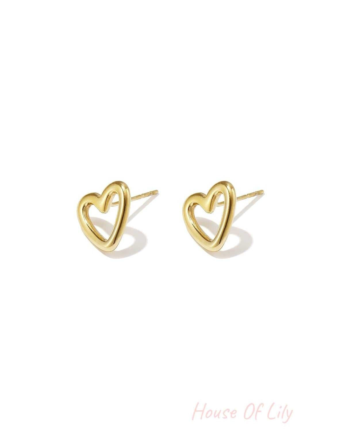 Elegant Heart Stud Earrings for Daily Wear