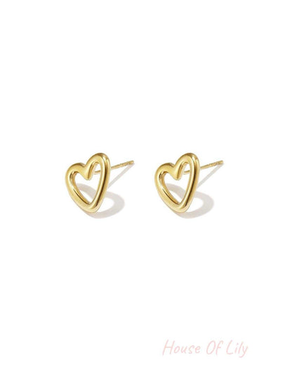 Elegant Heart Stud Earrings for Daily Wear