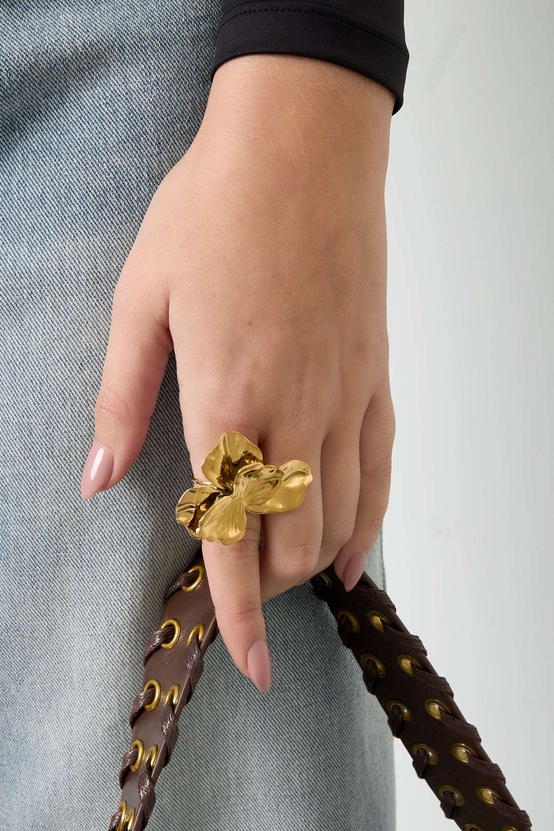 Stainless Steel Statement Rings Flower Casual Daily Simple Series Women's jewelry