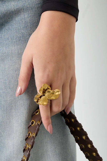 Stainless Steel Statement Rings Flower Casual Daily Simple Series Women's jewelry