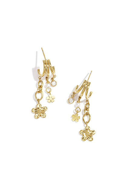 Elegant Sea Shell Drop Earrings in Silver & Gold