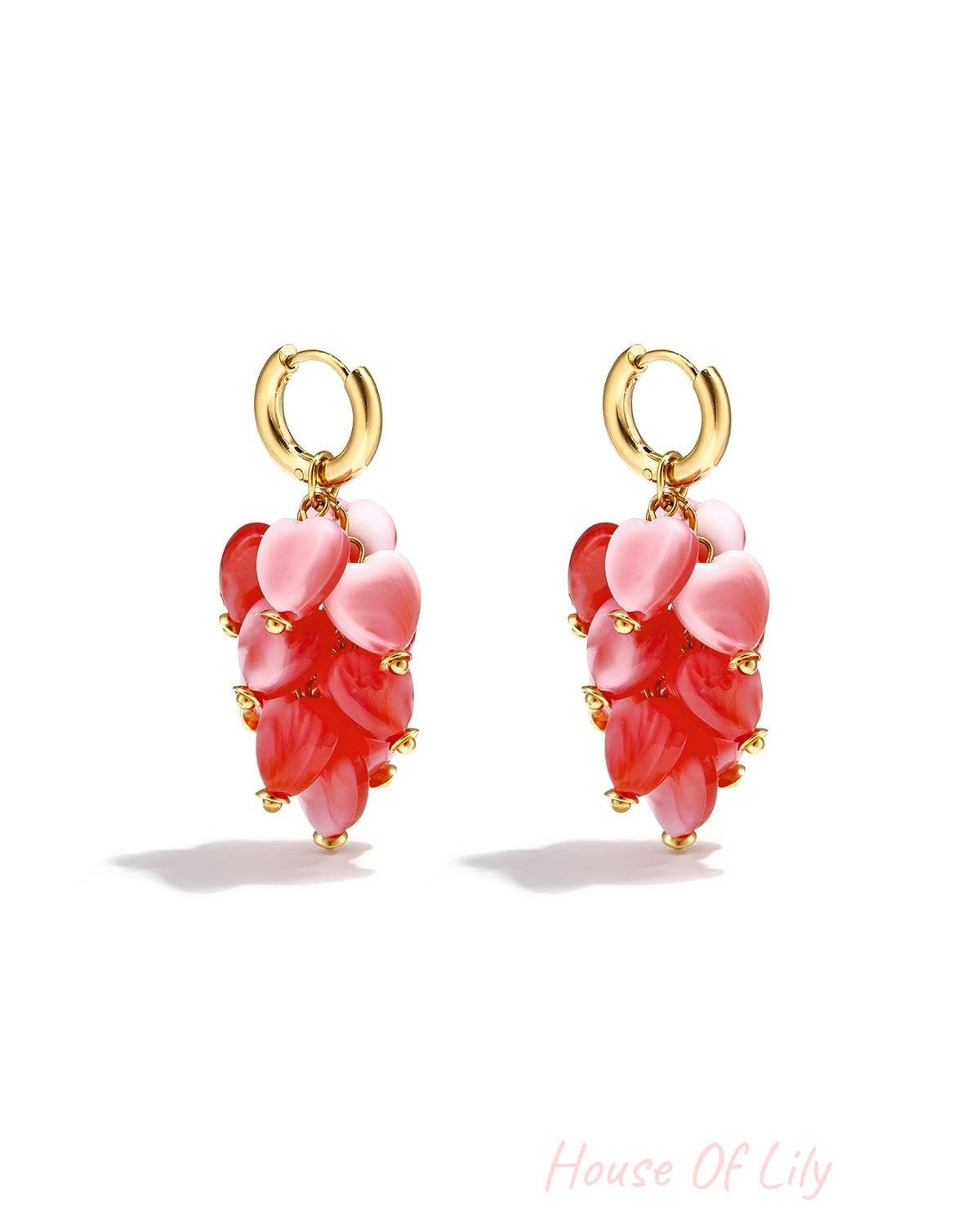 Stylish Heart Beads Earrings for Women Spring/Summer