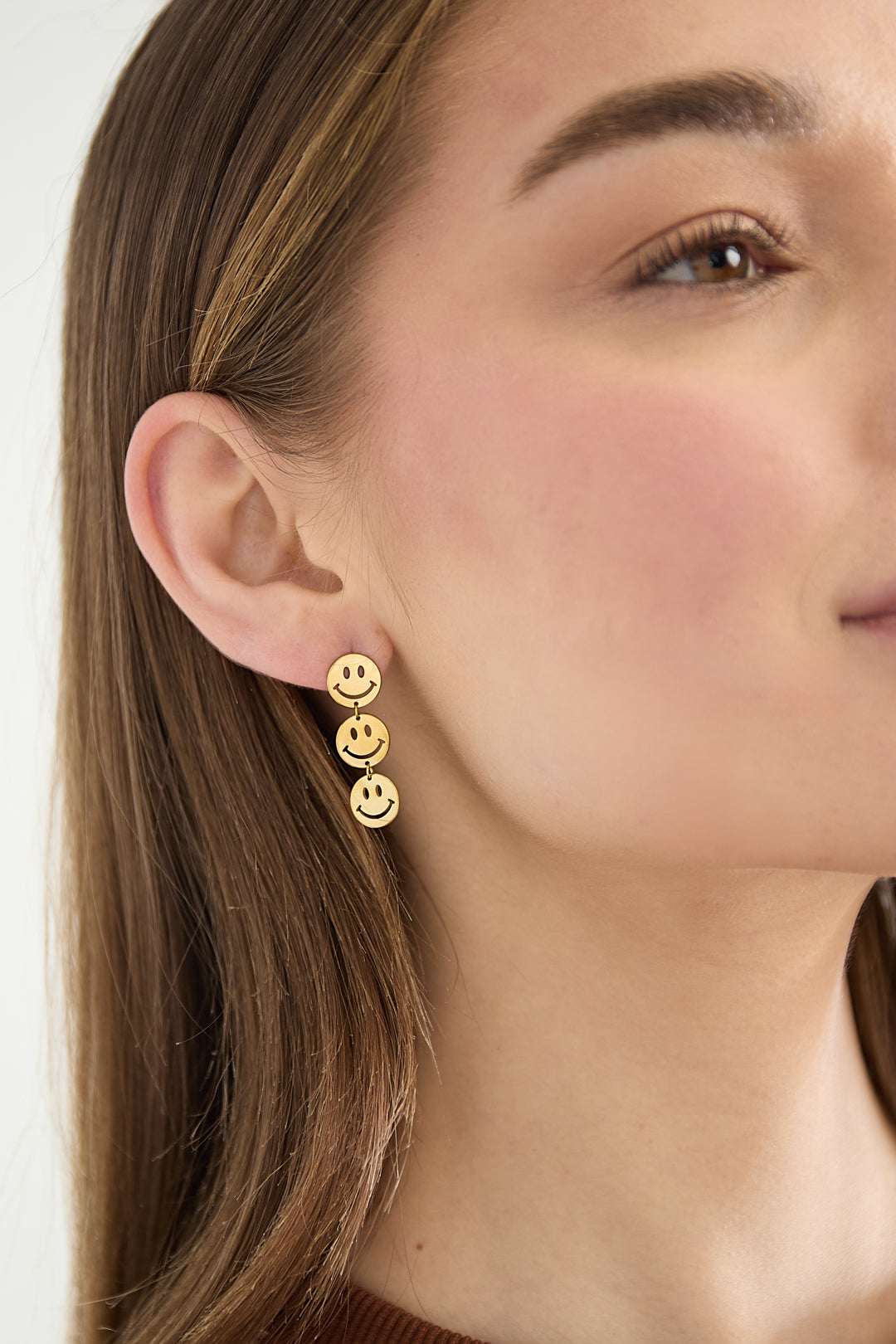 Stainless Steel Dangle Earrings Smiling face Casual Daily Simple Series Women's jewelry