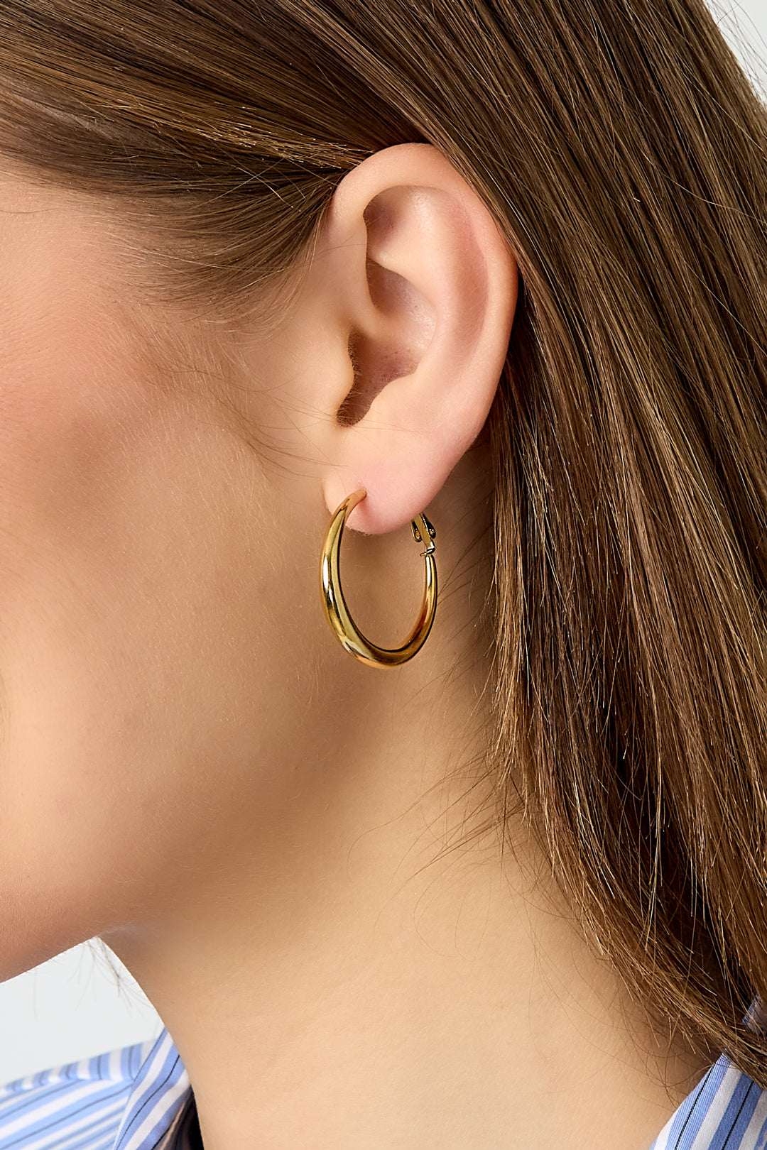 Stainless Steel Hoop Earrings circle Casual Daily Simple Series Women's jewelry