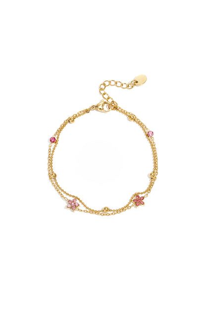 Bracelet with colored stones and flowers