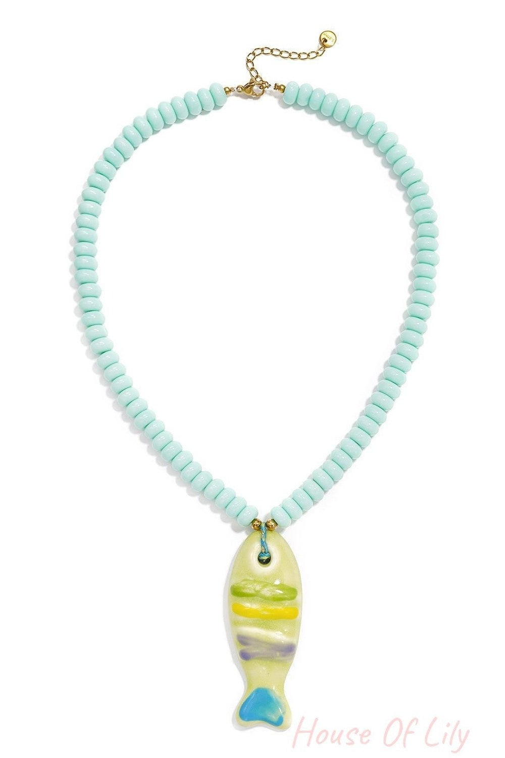 Charming Ceramic Fish Beaded Necklace for Summer