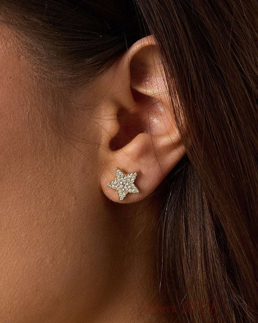 Stainless Steel Stud Earrings Star Simple Daily Simple Series Women's jewelry