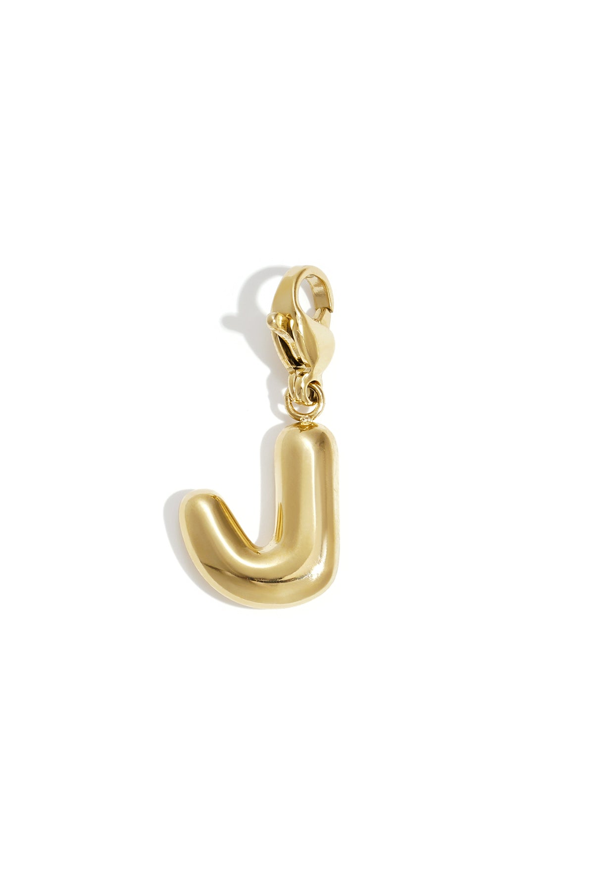 Single gold tone letter M alphabet charm with lobster clasp
