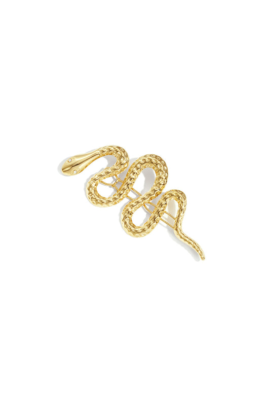 Brooch hairpin snake with stones