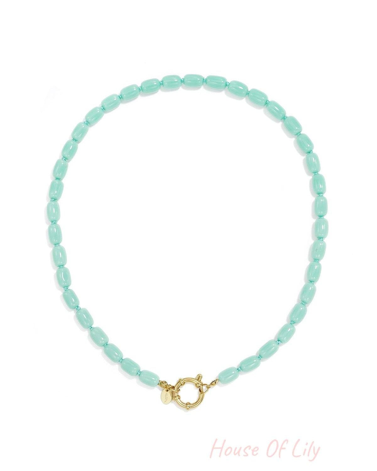 Stainless Steel Beaded Necklaces Solid Color Simple Daily Simple Series Women's jewelry