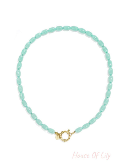 Stainless Steel Beaded Necklaces Solid Color Simple Daily Simple Series Women's jewelry