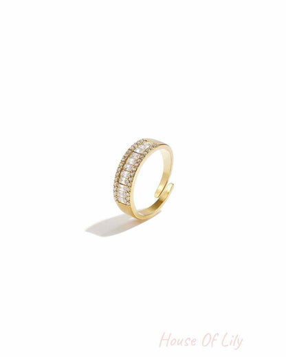 Elegant Adjustable Rhinestone Minimalist Ring