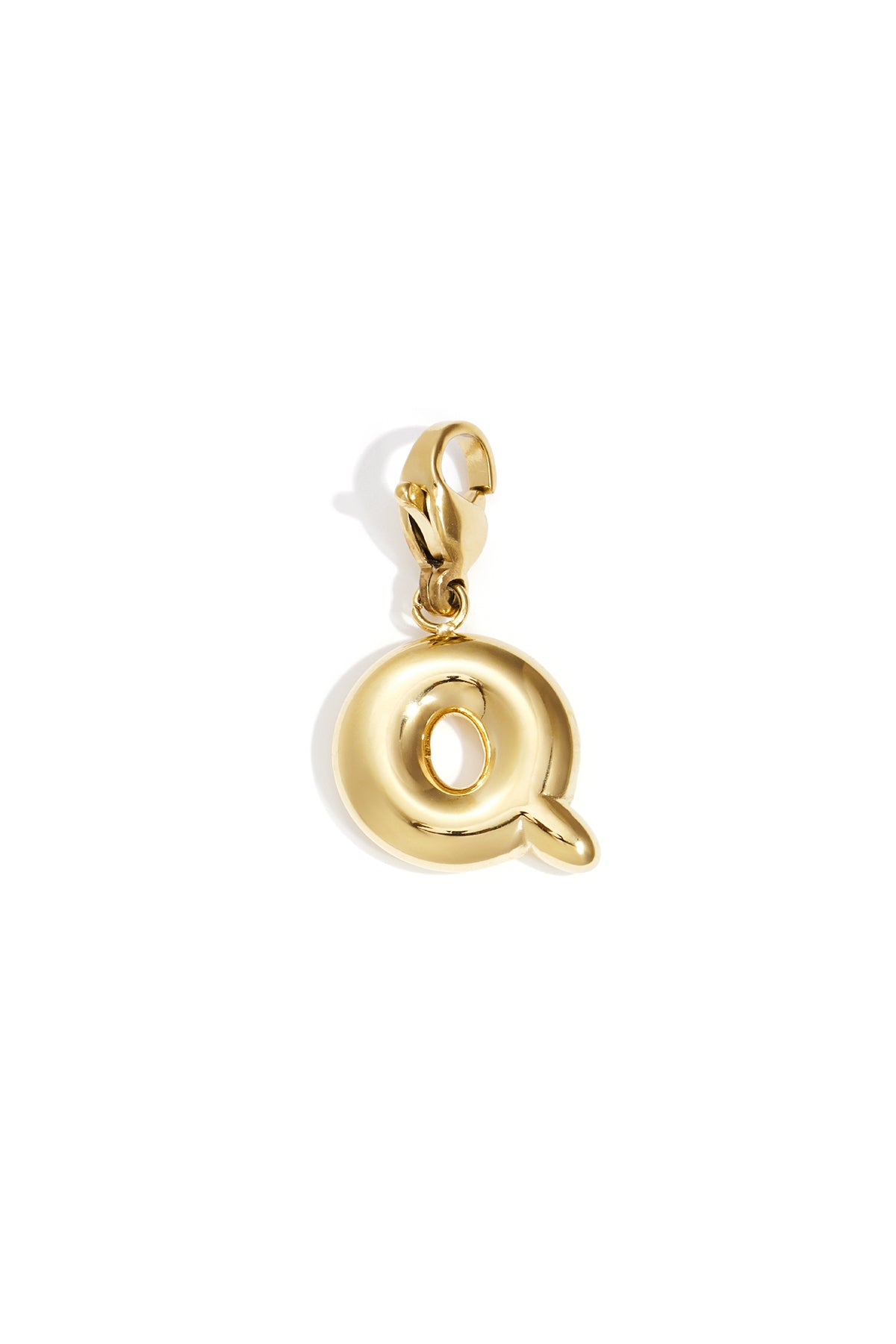 Single gold tone letter T alphabet charm with lobster clasp
