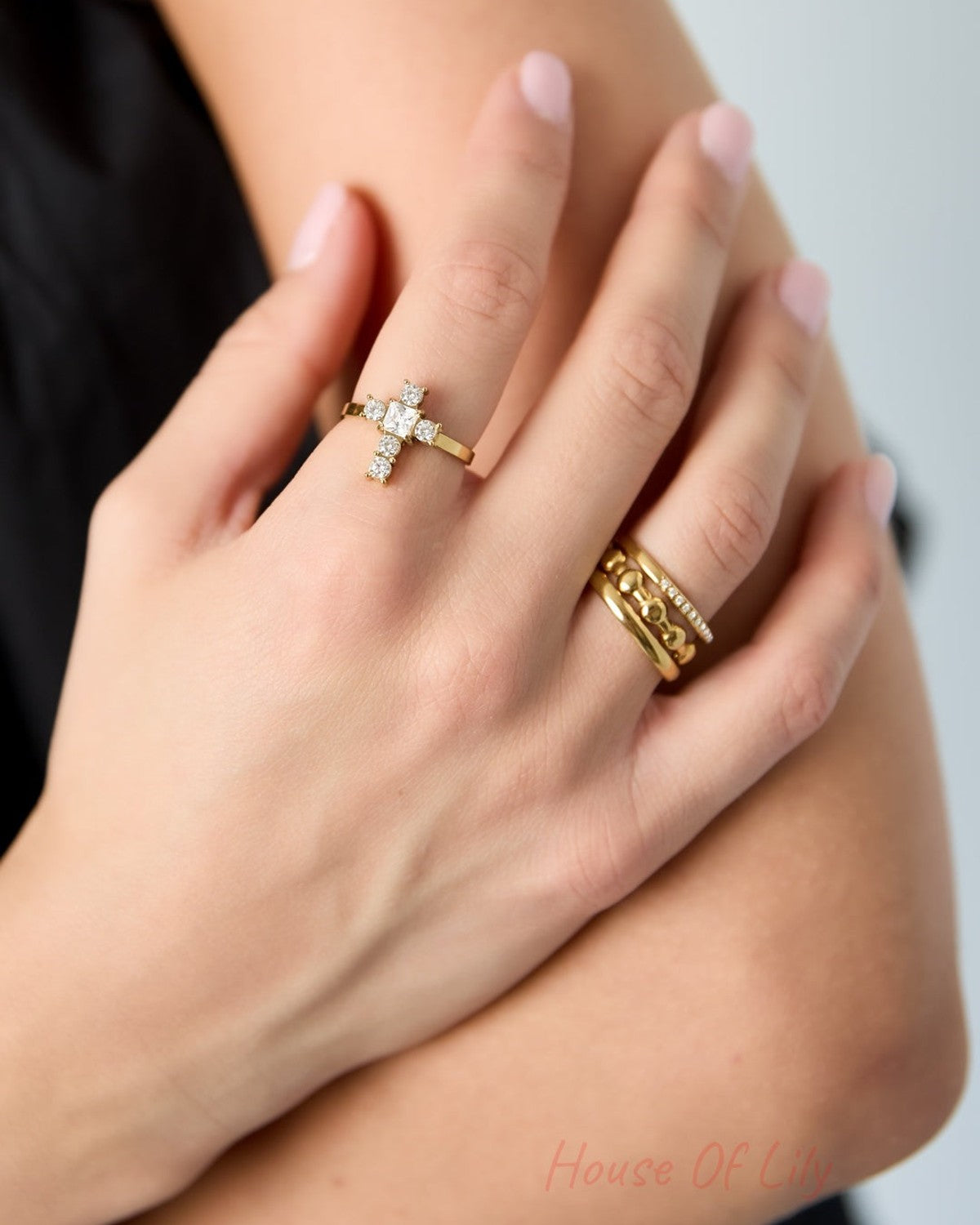 Stainless Steel Minimalist Rings Cross Simple Daily Simple Series Women's jewelry